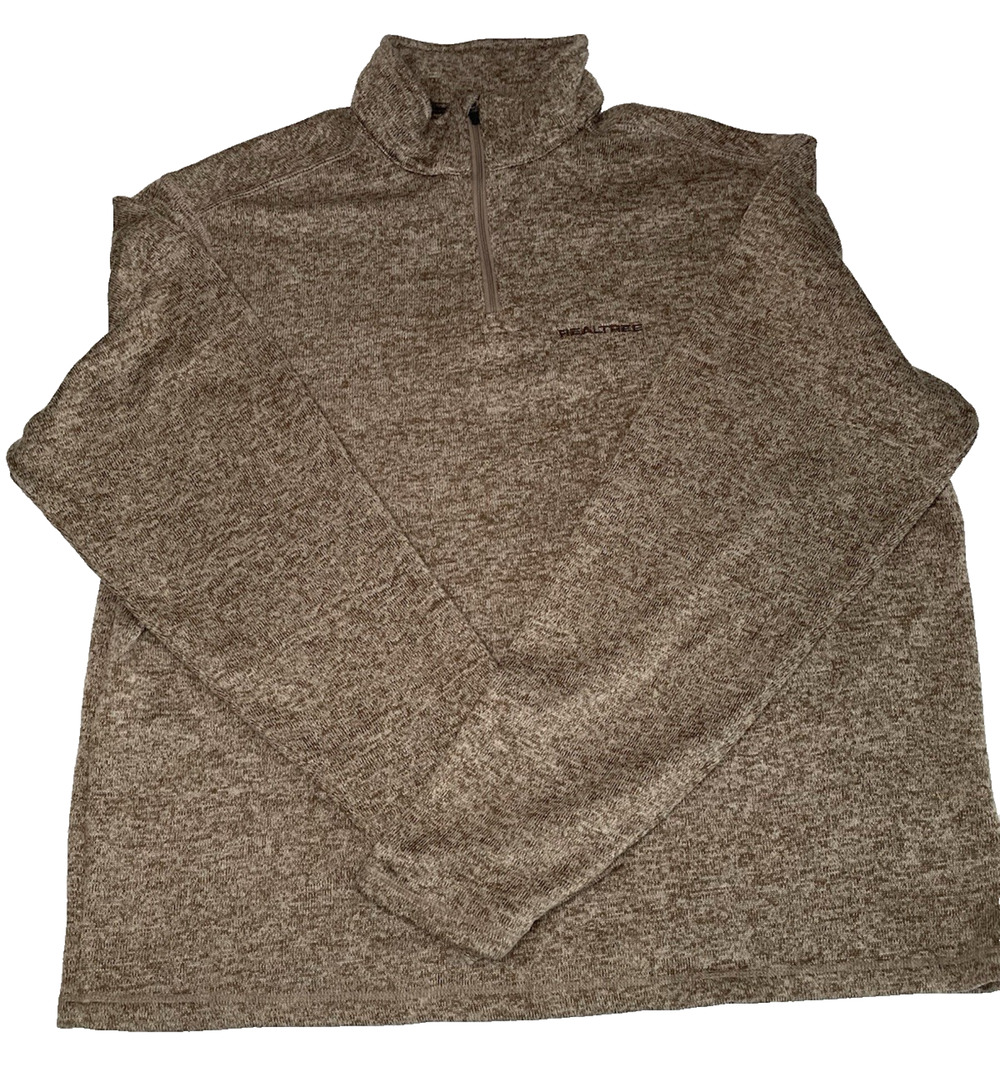 Realtree Men’s Brown Marled Knit 1/4 Zip Pullover Hunting